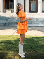 Orange Crush Ruffle Mini Dress