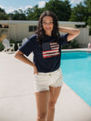 Party in the USA Sequin Tee - Navy