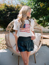 Party in the USA Sequin Tee - White