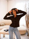 Donna Brown Ribbed Top