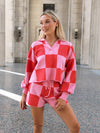 Checked Out Knit Checkered Pullover