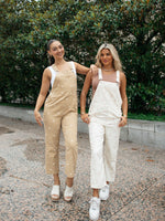 Sand Daisy Embroidered Overalls