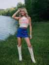 Mily Low Rise Mini Skirt-Blue