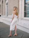 Ashton Strapless Midi Dress - White