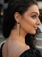 Gold Curtain Fringe Earrings
