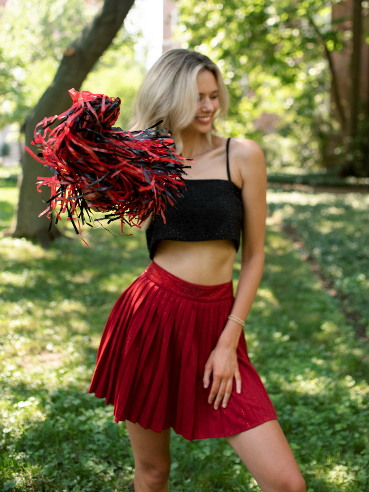 Whitney Rhinestone Pleated Skirt