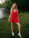 Hanna Red Pocketed Romper