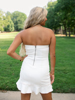 Camryn Denim Mini Dress- White