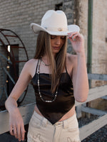 Cowgirl Hat- Ivory Suede