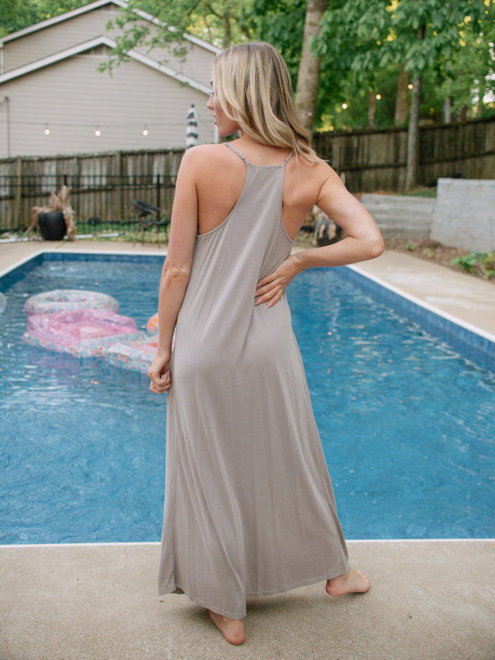 Butter Knit Maxi Dress - Taupe