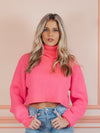 'It Girl' Hot Pink Turtleneck Sweater