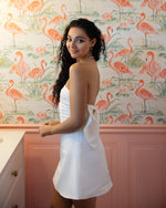 Avery Bow Mini Dress in White