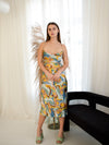 Corenne Cowl Neck Multicolor Maxi Dress