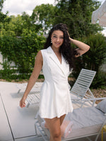 Camille Suit Style Romper - White