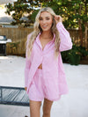 Pink and White Striped Two-Piece Set