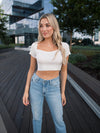 Libby Square Neck Ribbed Crop