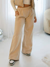 Simone Straight Leg Sweatpants- Tan