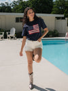 Party in the USA Sequin Tee - Navy