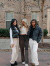 GiGi Velour Track Pants- Brown