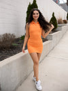 Jessica Collared Bodycon Dress - Orange