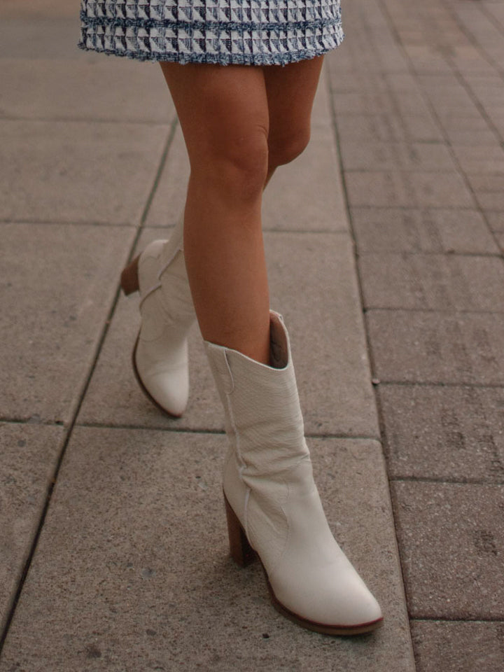Raylynn Ivory Mid Calf Bootie