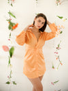 Ella Twist Front Mini Shirtdress - Orange