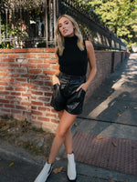 Frankie Faux Leather Shorts- Black