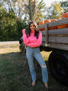 'It Girl' Hot Pink Turtleneck Sweater