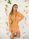 Ella Twist Front Mini Shirtdress - Orange
