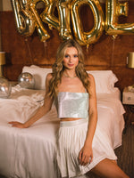 Whitney Rhinestone Pleated Skirt