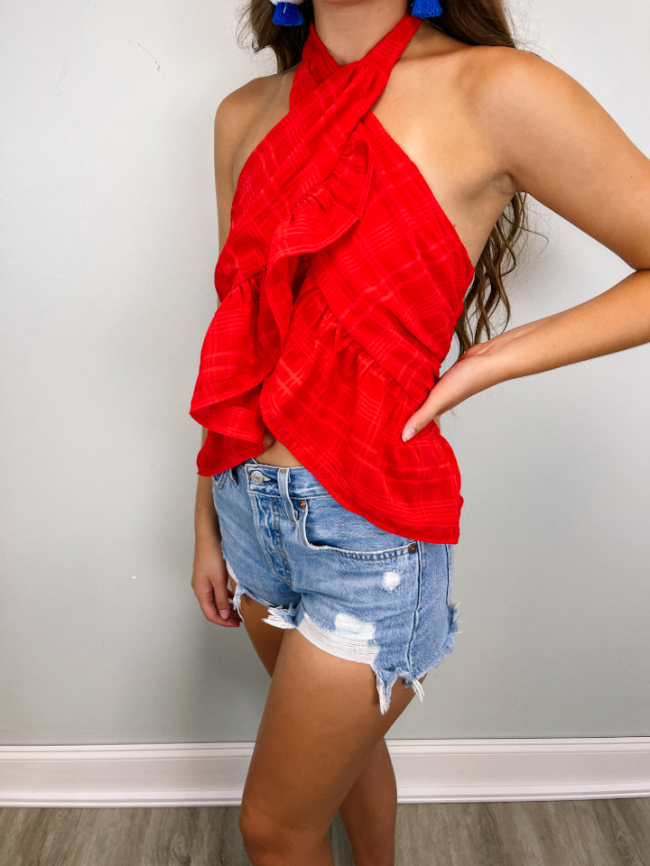 Heather Ruffle Halter