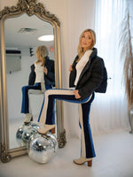 Stella Flare Striped Pants in Color Blocked Blue