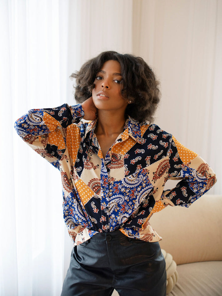 Jackie Patchwork Button Up
