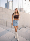 Libby Square Neck Ribbed Crop