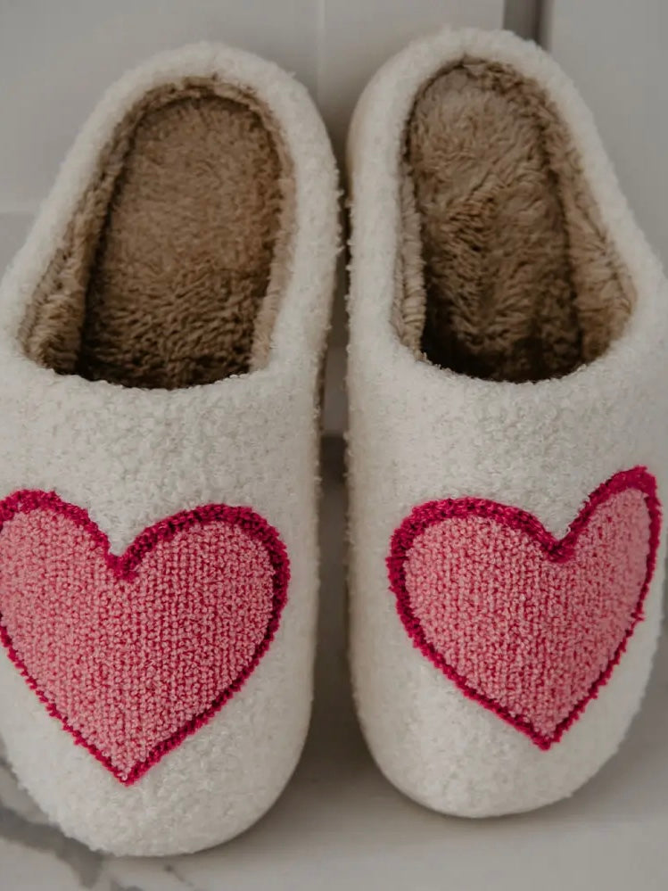 Pink and Red Heart Slippers