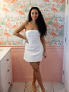 Avery Bow Mini Dress in White
