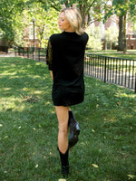 Sequined Game Day Oversized Jersey-Black & Gold