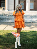 Orange Crush Ruffle Mini Dress
