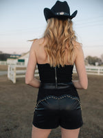 Belle Faux Leather Black Shorts