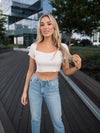 Libby Square Neck Ribbed Crop