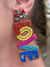 LOVE Rhinestone Beaded Earrings