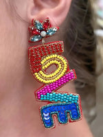 LOVE Rhinestone & Bead Statement Earrings
