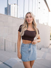 Libby Square Neck Ribbed Crop